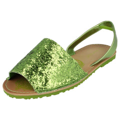 Ladies Spot On Flat Mule Slingback Sandals