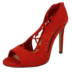 Ladies Spot On Open Toe Side Slit Heels