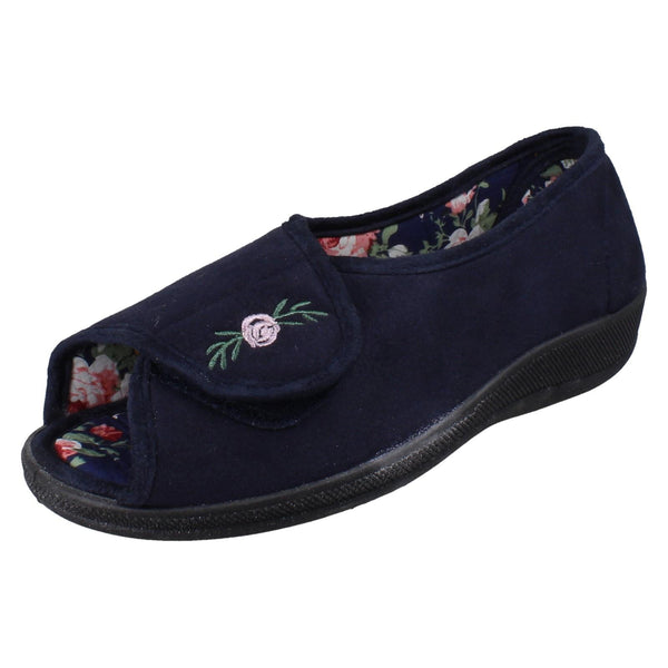 Ladies Jo & Joe Hook And Loop Open Toe Slippers Martha