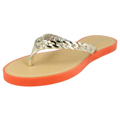 Ladies Savannah Toe Post Sandals With Upper Detailing