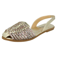 Ladies Savannah Glitter Weave Vamp Slingback Sandal