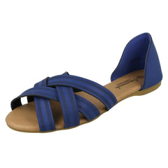 Ladies Savannah Flat X Strap Sandals