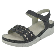 Ladies Spot On Mid Wedge Sandals F10944