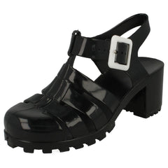 Girls Spot On Heeled Jelly Shoes H3042