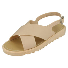 Ladies Spot On Low Slingback X Vamp Sandal
