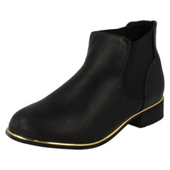 Girls Spot On Casual Mid Heel Ankle Boots