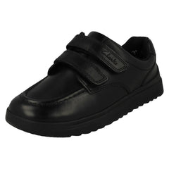 Boys Clarks Double Strap Fastening School Shoes Goal Style K