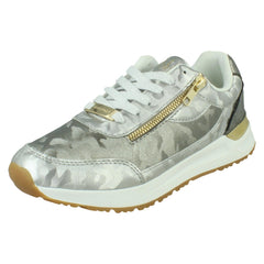 Ladies Elle Sport Leather Lace- up Trainers F7383