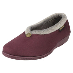 Ladies Rosebank Memory Foam Wedge Heeled Slippers Sandra