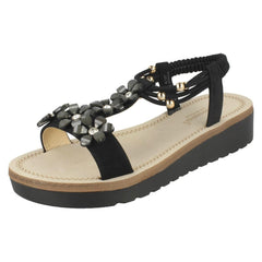 Ladies Savannah Flower Beaded Sandals