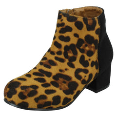 Girls Spot On Heeled Ankle Boots