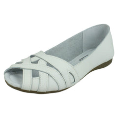Ladies Down To Earth Peep Toe Casual Shoes F00328