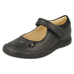 Girls Clarks Butterfly Detailed School Shoes Scooter Daisy