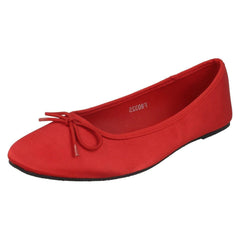 Ladies Spot On Satin Ballerinas