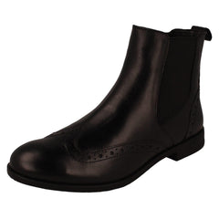 Ladies Leather Collection Brogue Detailed Chelsea Boots F4455