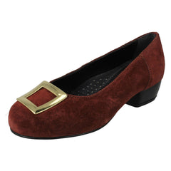 Ladies Da Bella Heeled Court Shoes With Buckle Detail Kate