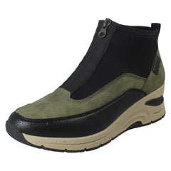 Ladies Rieker Wedge Heel Casual Front Zip Trainer Boots N9362