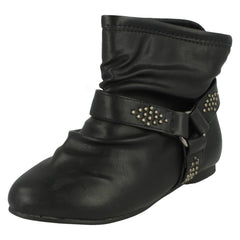Girls Spot On Flat Ankle Boot H4085