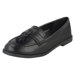 Ladies Spot On Tassel Trim Loafers F80298