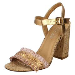 Ladies Spot On Chunky Heel Sandals