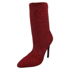 Ladies Anne Michelle High Heel Diamante Studded Calf Boots