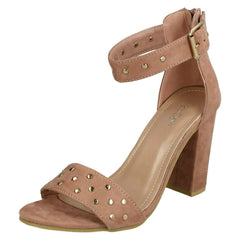 Ladies Spot On Mid Chunky Heel Sandals