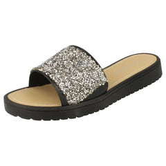 Ladies Savannah Open Toe Glitter Front Sandals