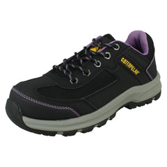 Ladies Caterpillar Black/Lilac Lace Up Safety Shoe - Elmore ST