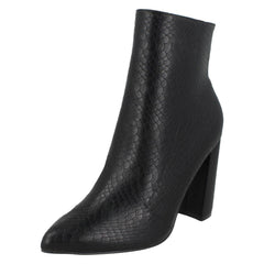 Ladies Spot On Zip Up Ankle Boots F51140