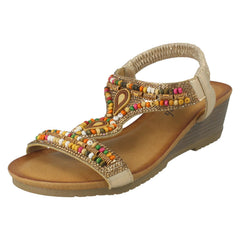 Ladies Savannah Wedge Heeled Sandals F12125