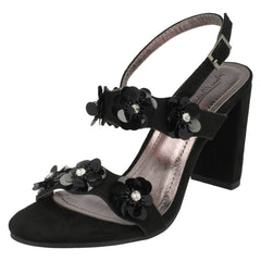 Ladies Anne Michelle Flower Trim Sandals