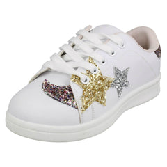 Girls Spot On Glitter Moon & Star Pumps