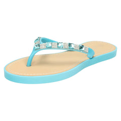 Ladies Savannah Sequin Toe Post Flip Flop Sandal