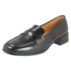 Ladies Spot On Low Heel Loafer Shoes F90155