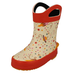Childrens Clarks Handle Top Creature Detailed Wellington Boots Tarri Dash
