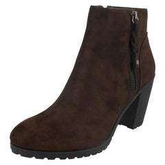 Ladies Spot On Ankle Boots With Zip Detail