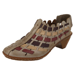 Ladies Rieker Sling Back Shoes With Woven Detail 46778