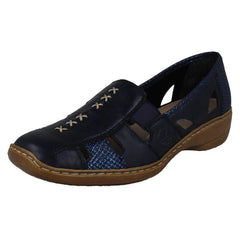 Ladies Rieker Cut Out Design Slip On Shoes 41385