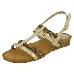 Ladies Down To Earth T Bar Slingback Sandals
