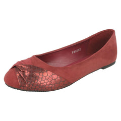 Ladies Spot On Twist Vamp Ballerinas