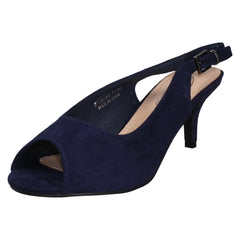 Ladies Spot On Peep Toe Buckle Sling Wide Fitting Sandals F12045