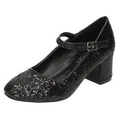 Girls Spot On Heeled Sparkly Dolly Shoes H3057