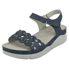 Ladies Spot On Mid Wedge Sandals F10944
