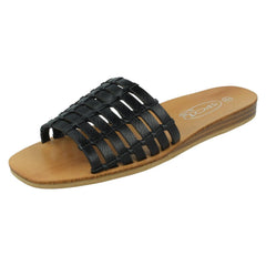 Ladies Spot On Weave Vamp Mules F00336