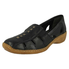 Ladies Rieker Cut Out Design Slip On Shoes 41385
