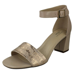 Ladies Clarks Heeled Ankle Strap Sandals Jocelynne Cam