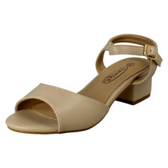 Ladies Spot On 5cm Block Heel Open Toe Heels F12060