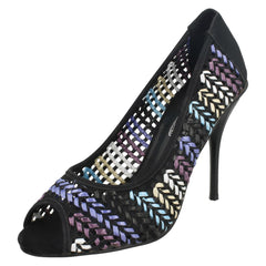 Ladies Spot On Heeled Peep Toe Court Shoe