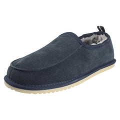 Mens Hush Puppies Suede Leather Faux Fur Cosy Loungewear Slippers Charles