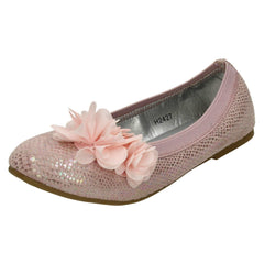 Girls Spot On Flat Slip On Ballerina